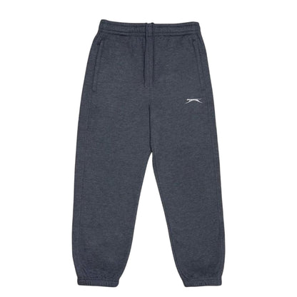 Charcoal Marl - Front - Slazenger Childrens-Kids Fleece Plain Jogging Bottoms