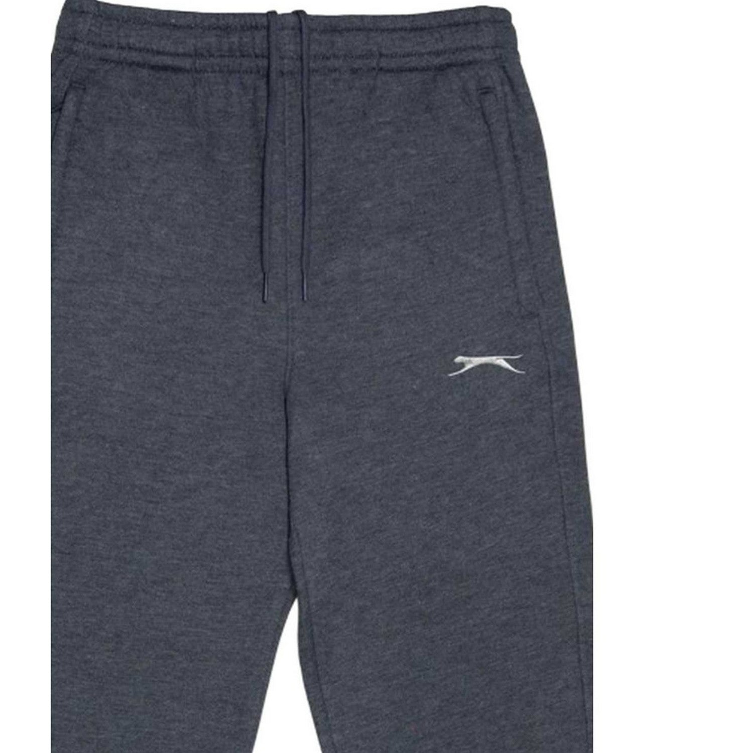 Charcoal Marl - Side - Slazenger Childrens-Kids Fleece Plain Jogging Bottoms