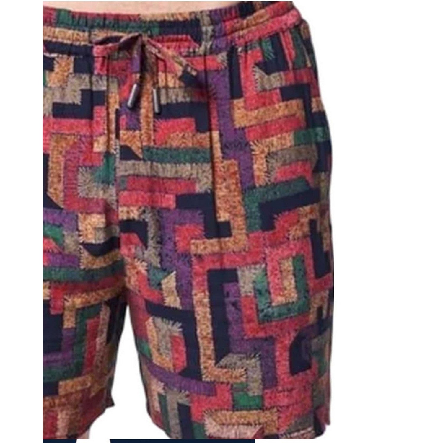 Black - Side - Native Youth Mens Geometric Shorts