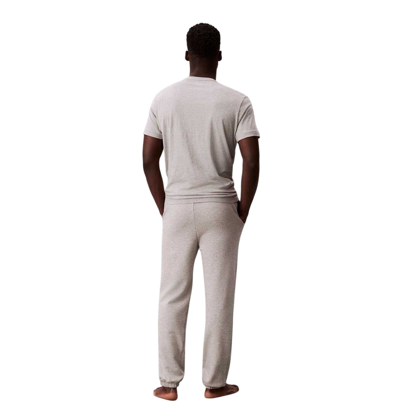 Grey Heather - Back - Calvin Klein Mens Patterned Joggers