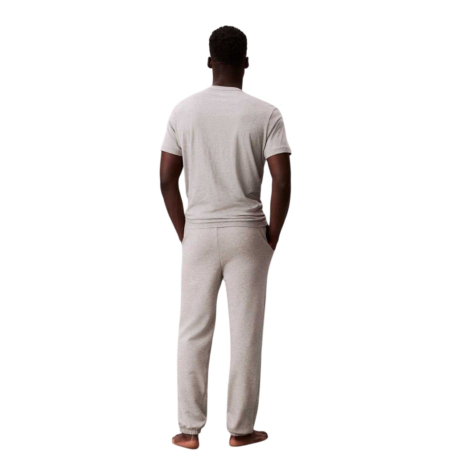 Grey Heather - Back - Calvin Klein Mens Patterned Joggers