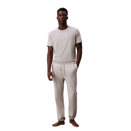 Grey Heather - Pack Shot - Calvin Klein Mens Patterned Joggers