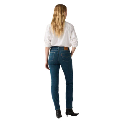 Blue - Back - Levis Womens-Ladies 724 High Rise Straight Jeans