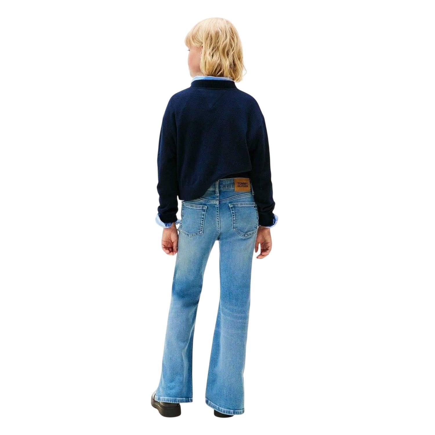 Light Blue - Back - Tommy Hilfiger Girls Flared Jeans