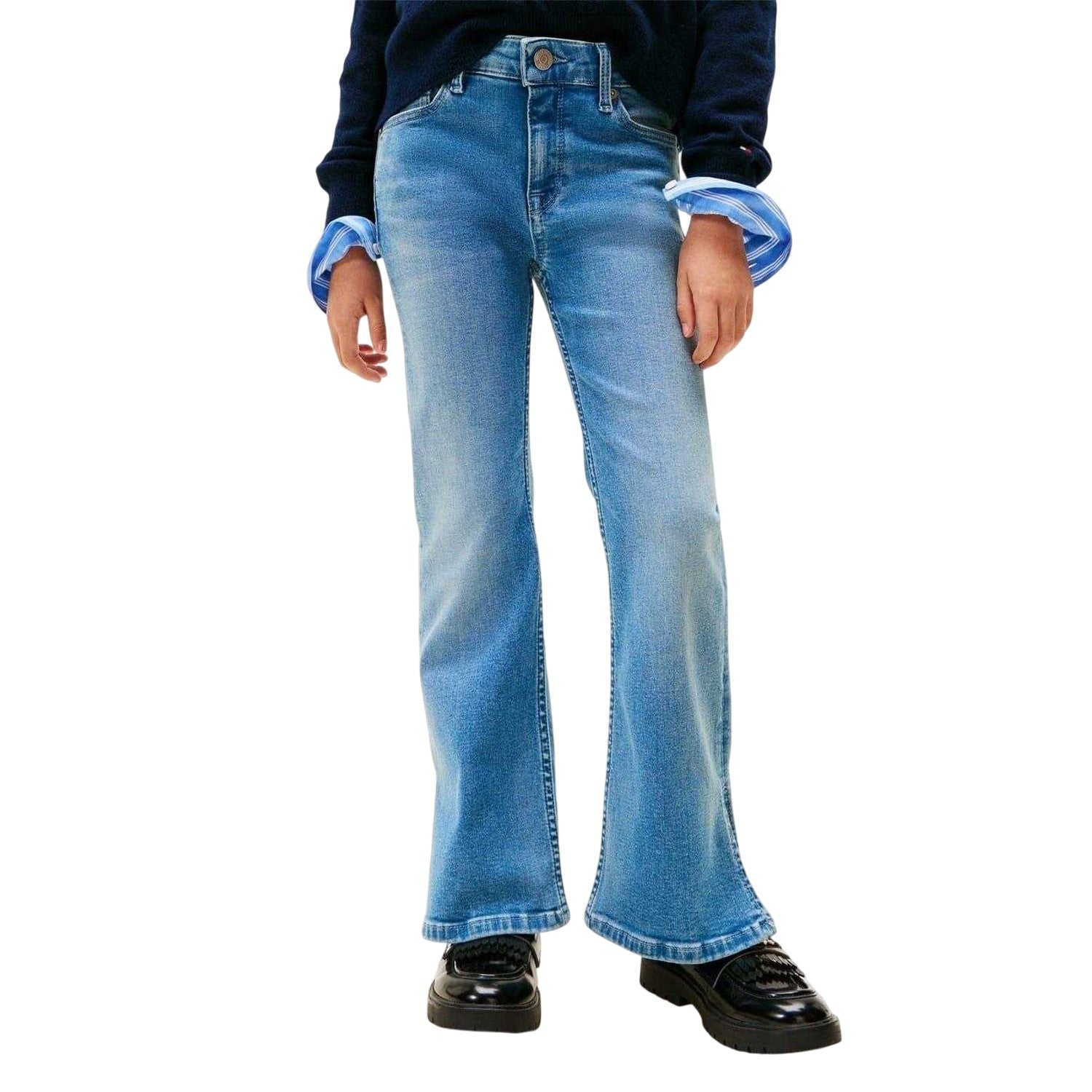 Light Blue - Side - Tommy Hilfiger Girls Flared Jeans