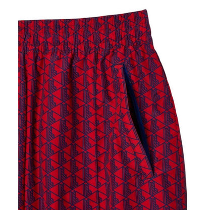Red-Cobalt Print - Back - Lacoste Womens-Ladies Geometric Pattern Slim Joggers