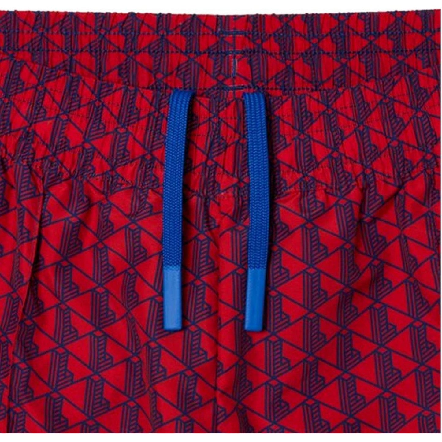 Red-Cobalt Print - Side - Lacoste Womens-Ladies Geometric Pattern Slim Joggers