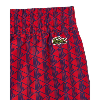 Red-Cobalt Print - Lifestyle - Lacoste Womens-Ladies Geometric Pattern Slim Joggers