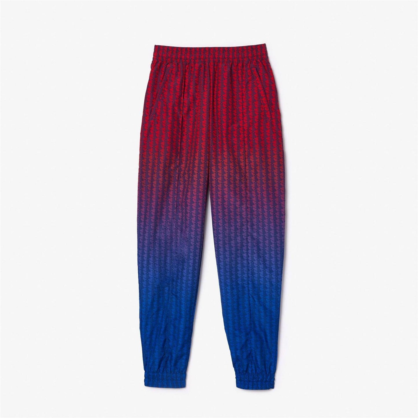 Red-Cobalt - Front - Lacoste Womens-Ladies Geometric Pattern Slim Joggers