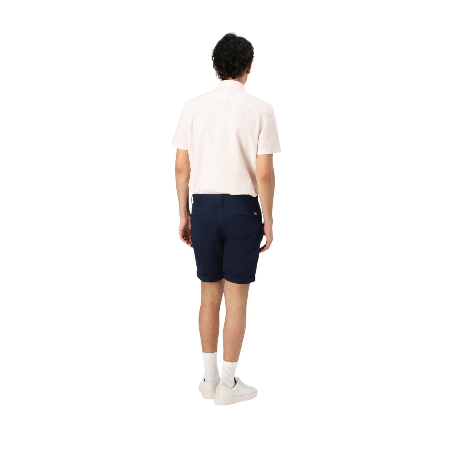 Dark Navy - Back - Tommy Jeans Mens Scanton Solid Chino Shorts