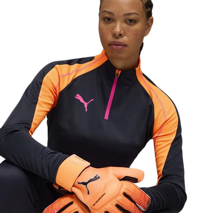 Navy-Orange - Side - Puma Womens-Ladies Training Base Layer Top