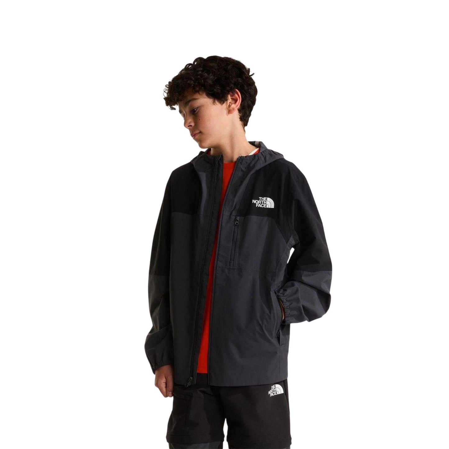 Black-Grey - Side - The North Face Boys Packable Shell Jacket