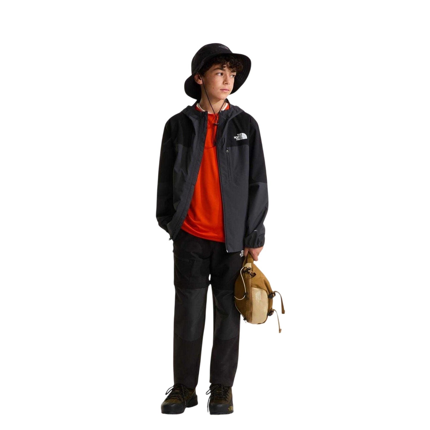 Black-Grey - Pack Shot - The North Face Boys Packable Shell Jacket