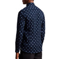 Navy - Back - Ted Baker Mens KYME Ditsy Floral Long-Sleeved Shirt
