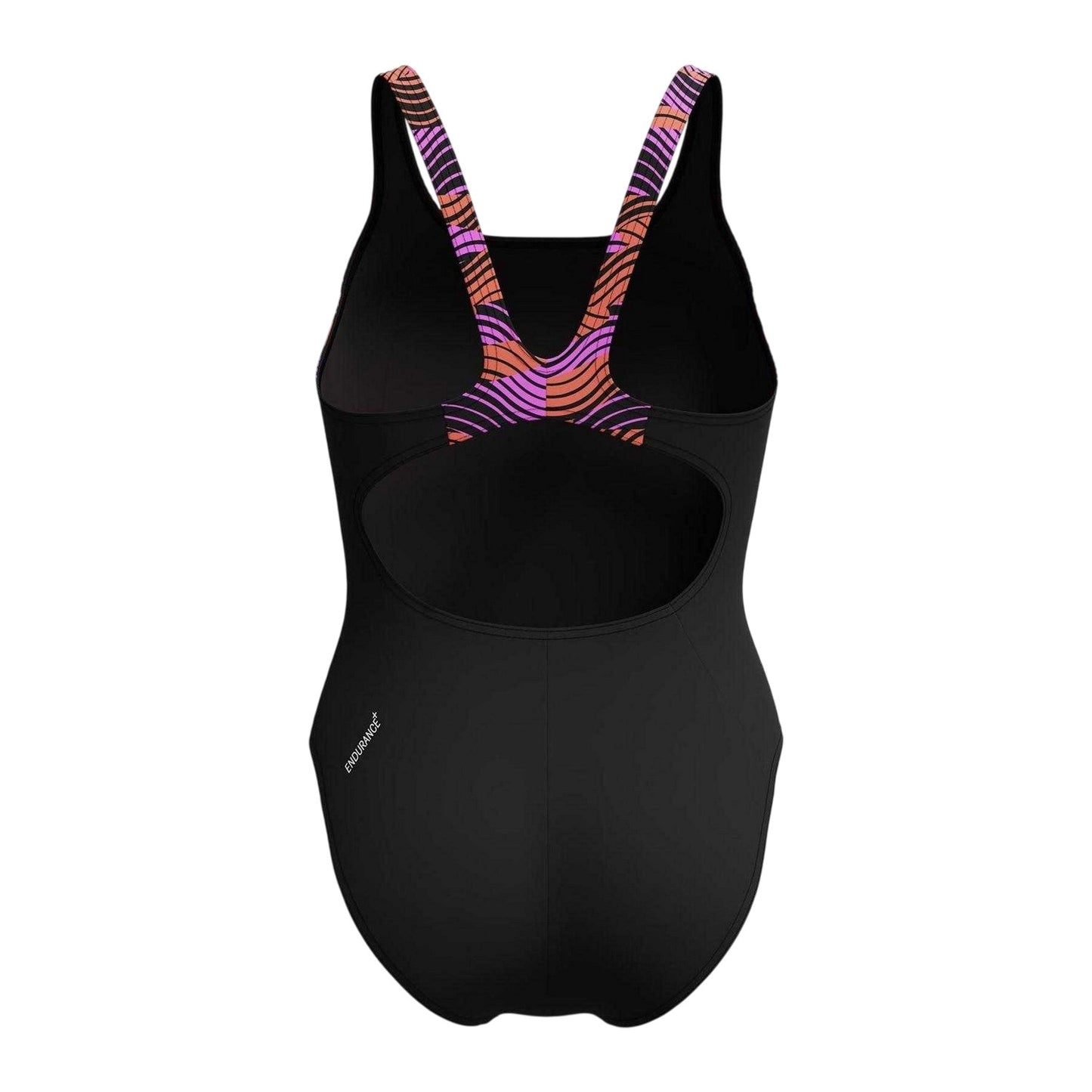 Black-Pink - Back - Speedo Womens-Ladies Splice One Piece Swimsuit