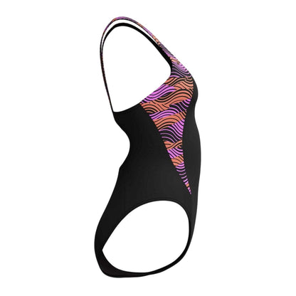 Black-Pink - Lifestyle - Speedo Womens-Ladies Splice One Piece Swimsuit