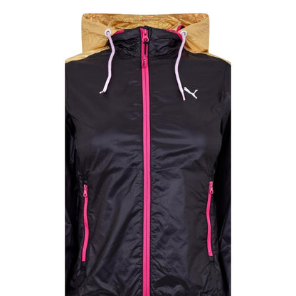 Black - Lifestyle - Puma Womens-Ladies Contrast Windbreaker