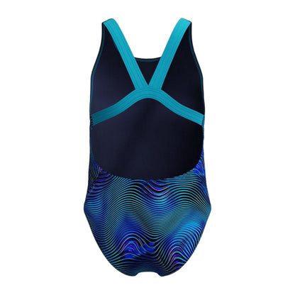 Deep Blue - Back - Speedo Girls Printed One Piece Swimsuit