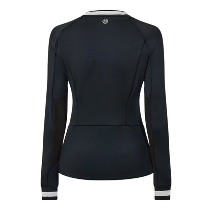Black - Back - Skins Womens-Ladies Quarter Zip Base Layer Top