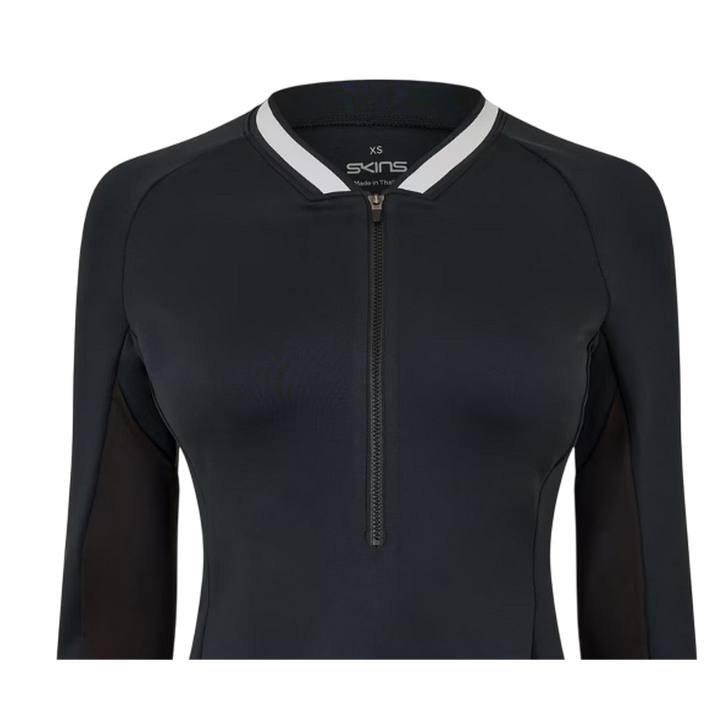 Black - Side - Skins Womens-Ladies Quarter Zip Base Layer Top
