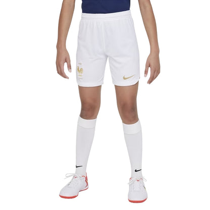 White - Pack Shot - Nike Childrens-Kids 2022-23 France Football Home Shorts