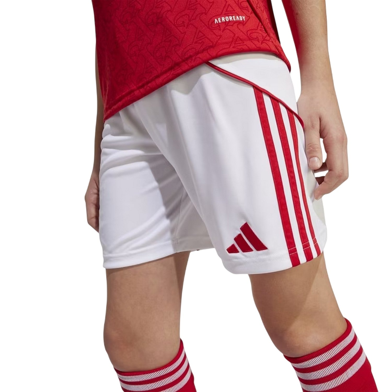 White-Red - Side - Adidas Childrens-Kids 2025 Arsenal FC Home Shorts