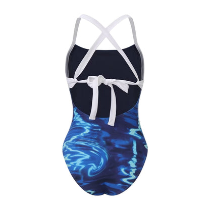 Vibrant Ripple - Back - Slazenger Womens-Ladies Tie Back One Piece Swimsuit
