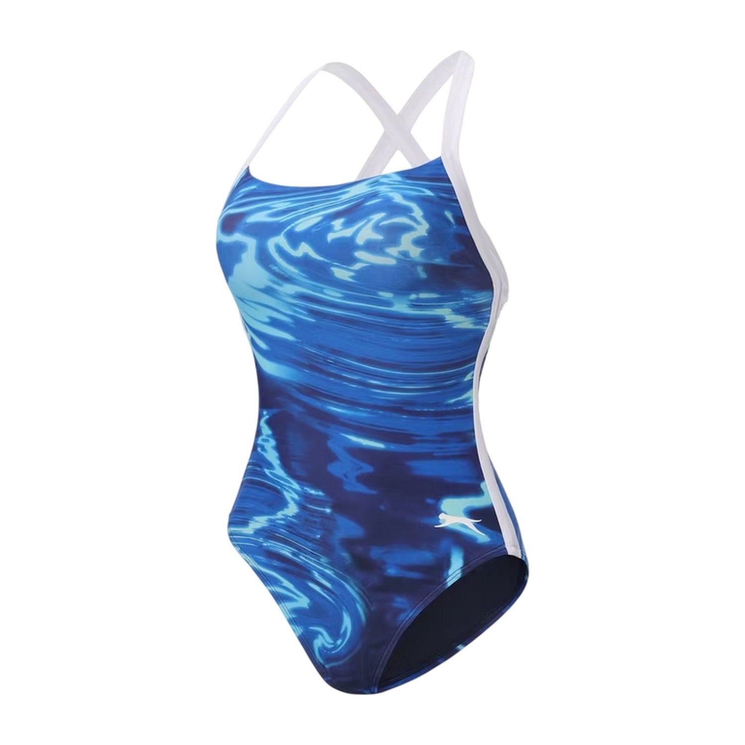 Vibrant Ripple - Side - Slazenger Womens-Ladies Tie Back One Piece Swimsuit