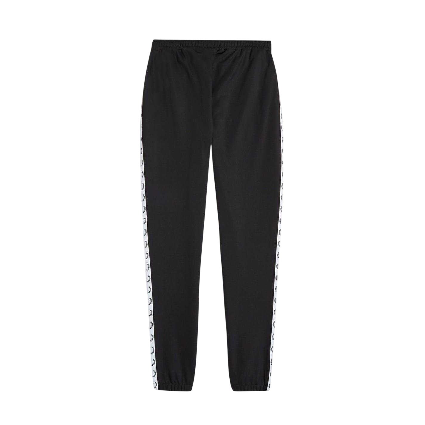 Black-White - Back - Fred Perry Mens Taped Jogging Bottoms