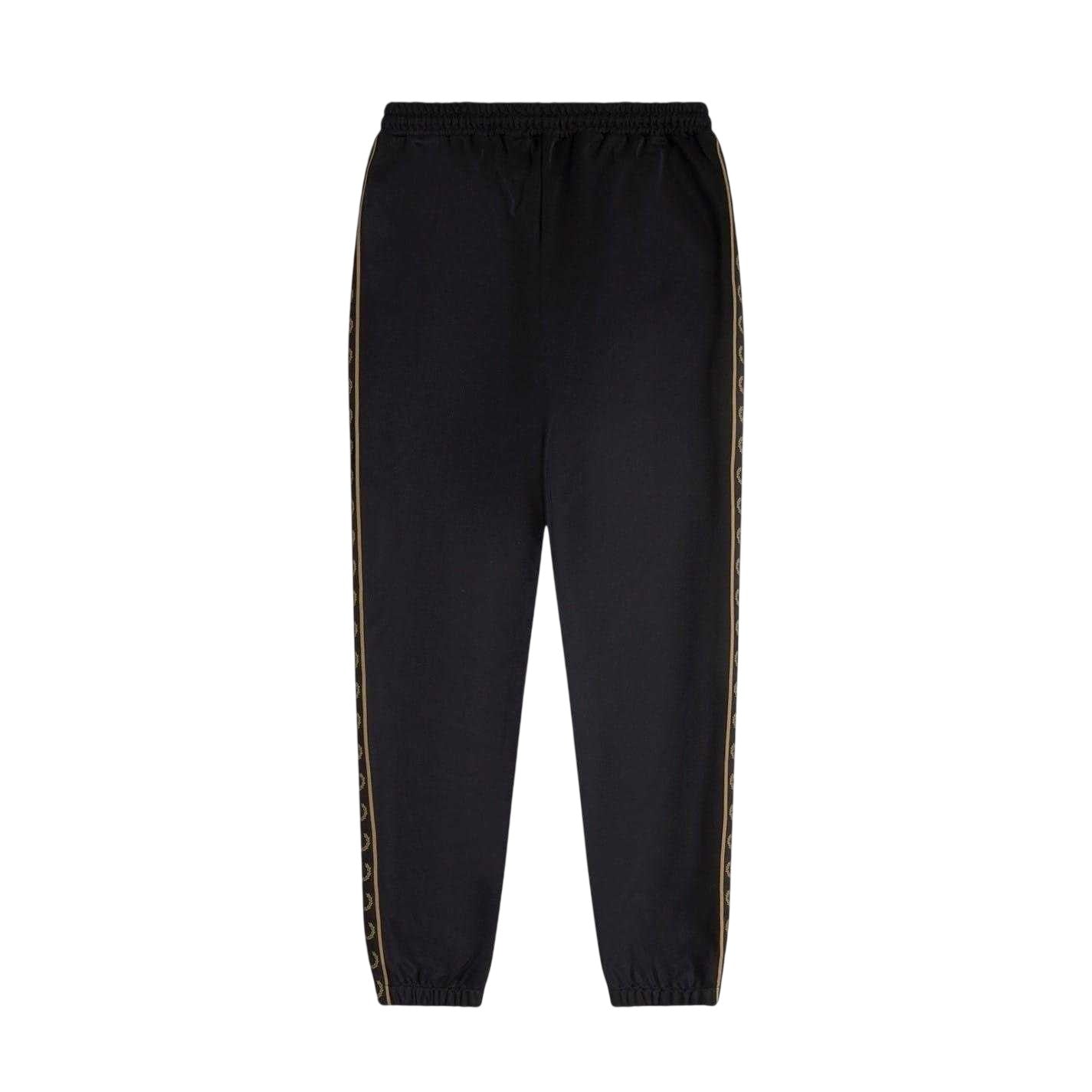 Black - Back - Fred Perry Mens Taped Jogging Bottoms