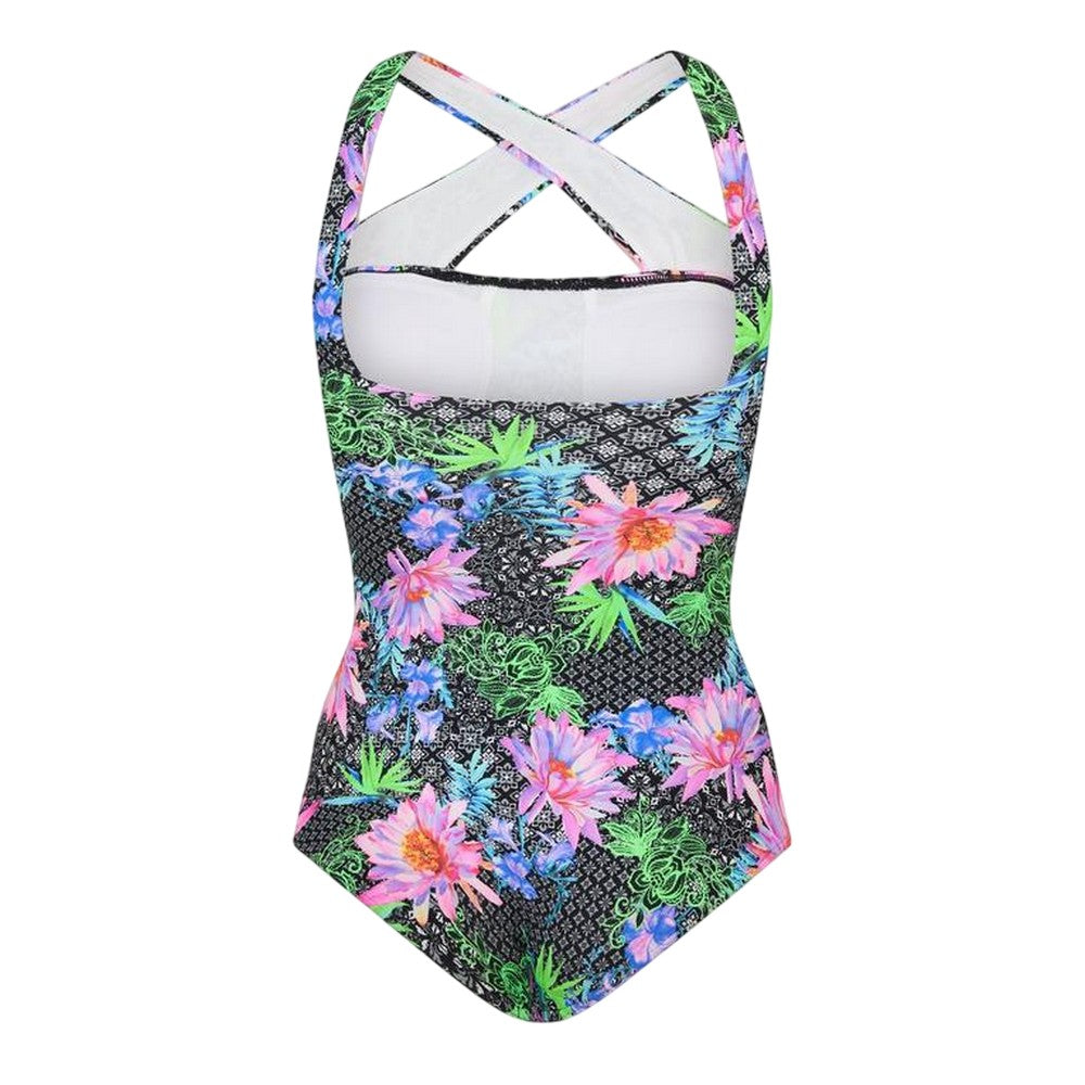 Multicoloured - Back - Zoggs Womens-Ladies Mystique All-Over Print One Piece Swimsuit