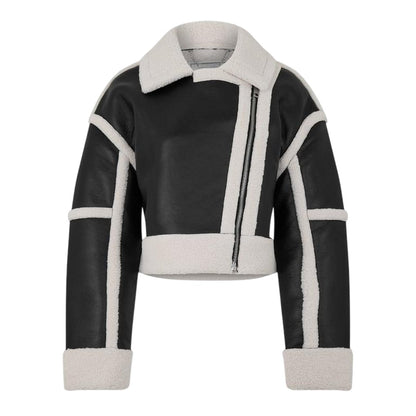 Black - Front - Jack Wills Womens-Ladies Borg Trim Relaxed Fit Jacket