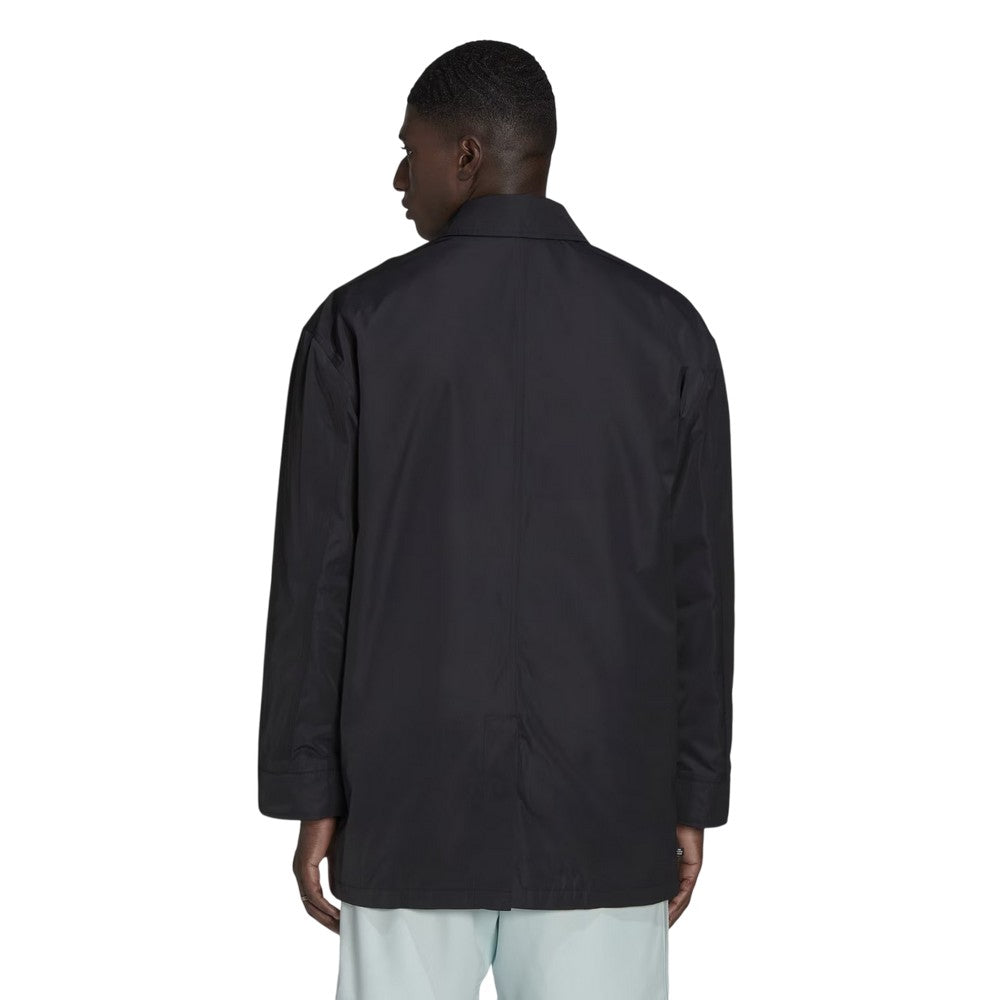 Black - Back - Adidas Mens Adicolor Contempo Recycled Polyester Snap-Front Jacket