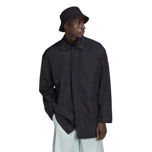 Black - Front - Adidas Mens Adicolor Contempo Recycled Polyester Snap-Front Jacket