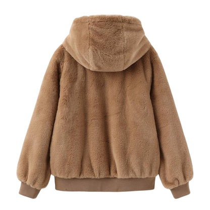 Brown - Back - Firetrap Childrens-Kids Plush Jacket