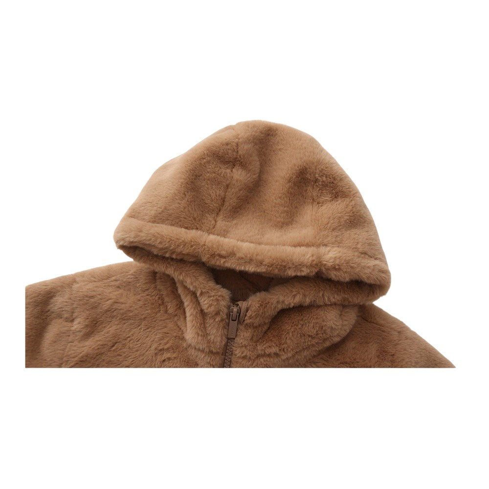 Brown - Side - Firetrap Childrens-Kids Plush Jacket