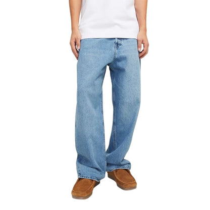Blue Denim - Side - Jack And Jones Mens 192 Denim High Rise Baggy Jeans