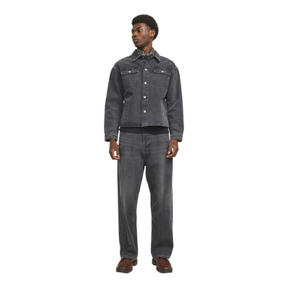 Black Denim - Side - Jack And Jones Mens 592 Cotton Jeans