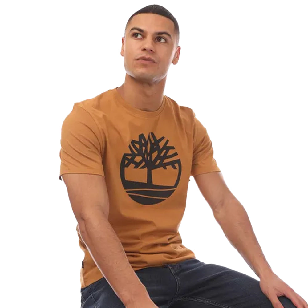 Wheat - Side - Timberland Mens Kennebec River Tree Logo T-Shirt