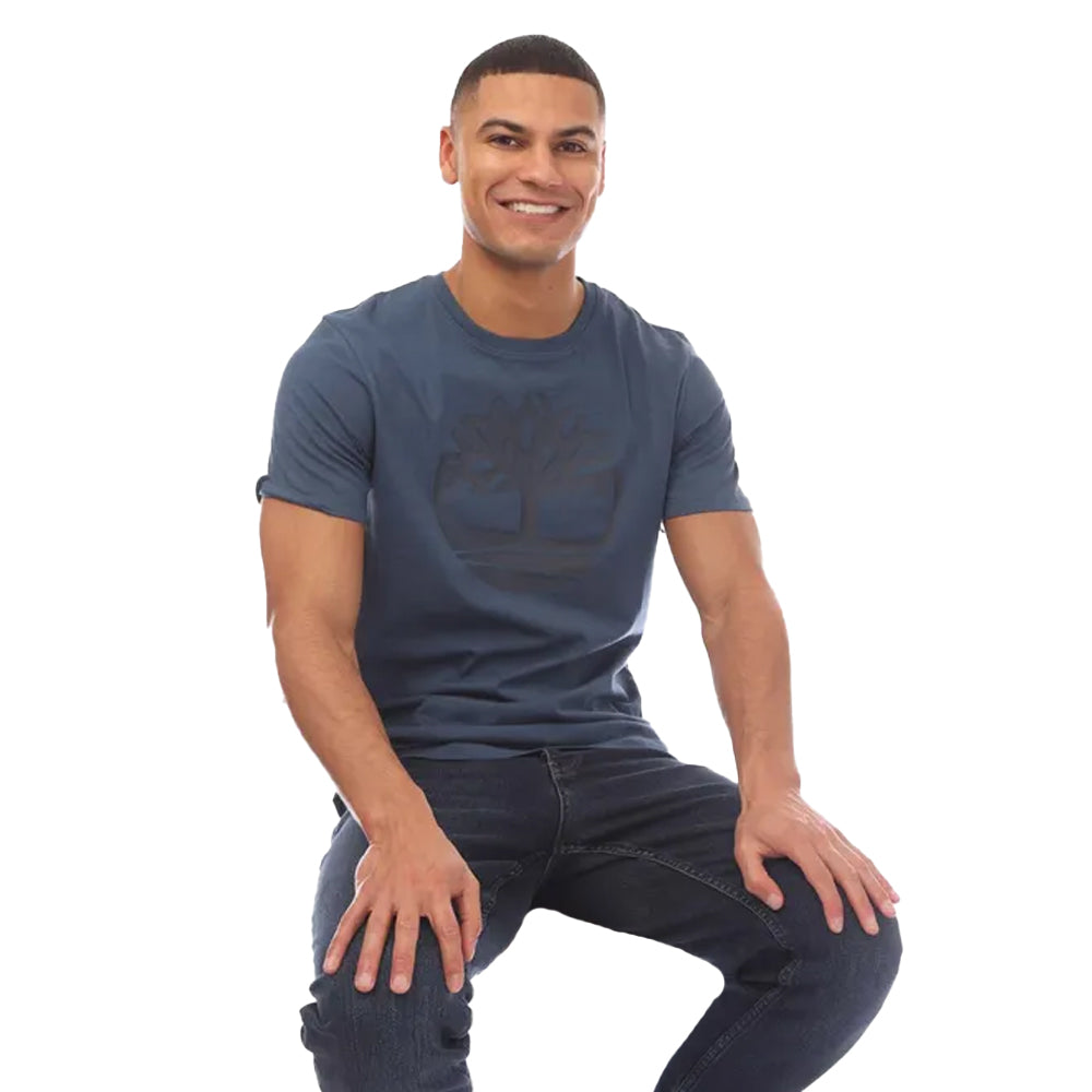 Denim - Side - Timberland Mens Kennebec River Tree Logo T-Shirt