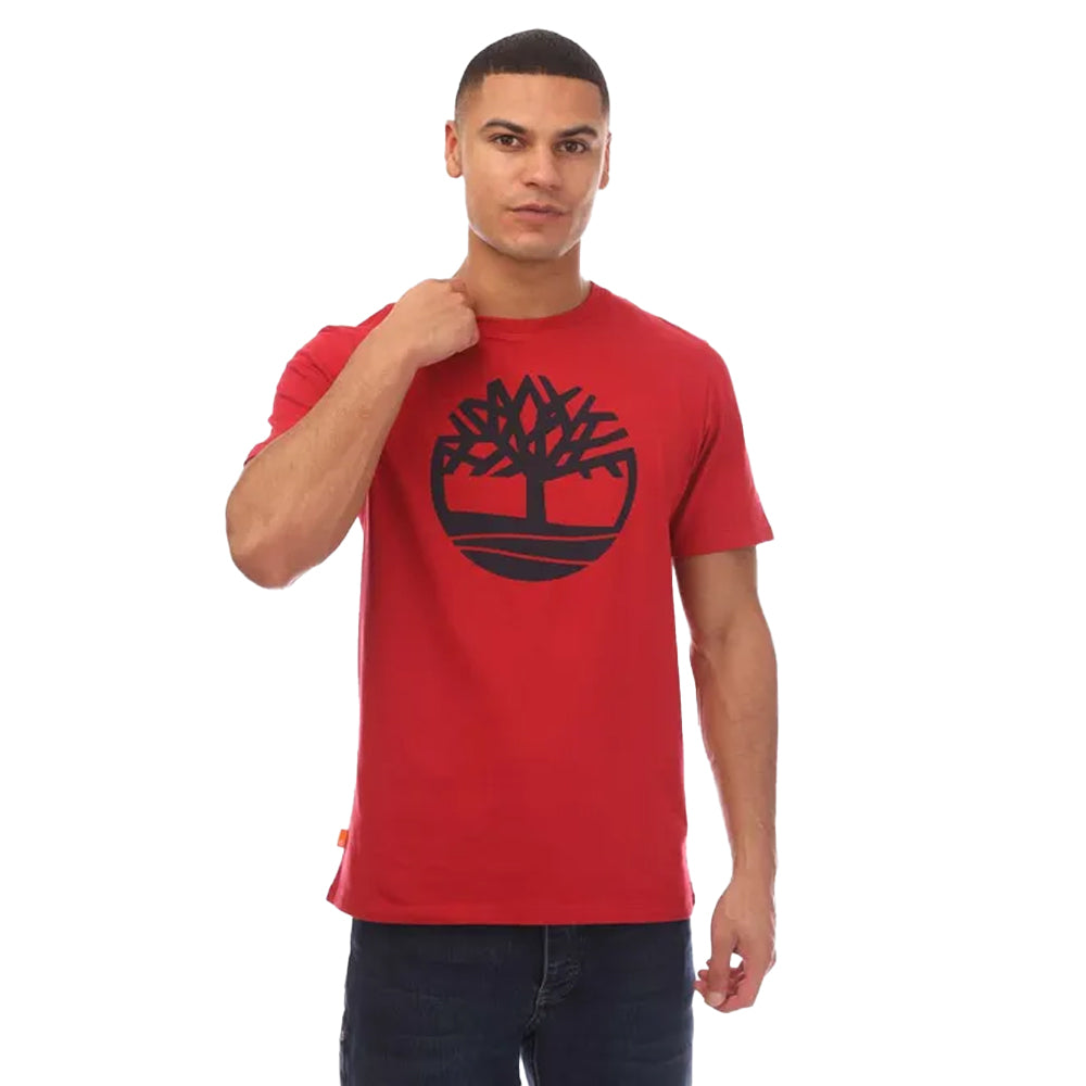 Red - Front - Timberland Mens Kennebec River Tree Logo T-Shirt