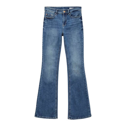 Mid Blue - Front - Vero Moda Womens-Ladies Li347 Denim Flared Jeans