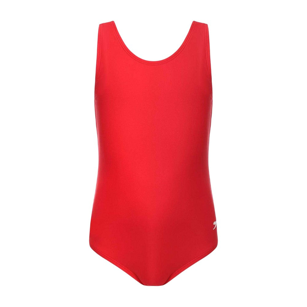 Red - Front - Slazenger Girls Xtra Life One Piece Swimsuit