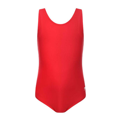 Red - Front - Slazenger Girls Xtra Life One Piece Swimsuit