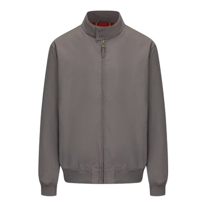 Grey - Front - SoulCal Mens Ribbed Cuff Harrington Jacket