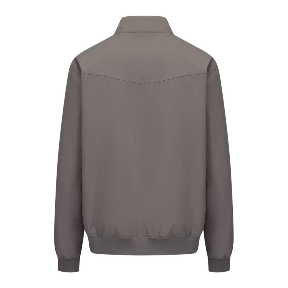 Grey - Back - SoulCal Mens Ribbed Cuff Harrington Jacket