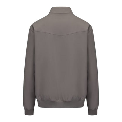 Grey - Back - SoulCal Mens Ribbed Cuff Harrington Jacket