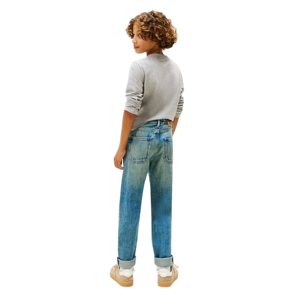 Blue - Back - Tommy Hilfiger Childrens-Kids Modern Denim Straight Jeans