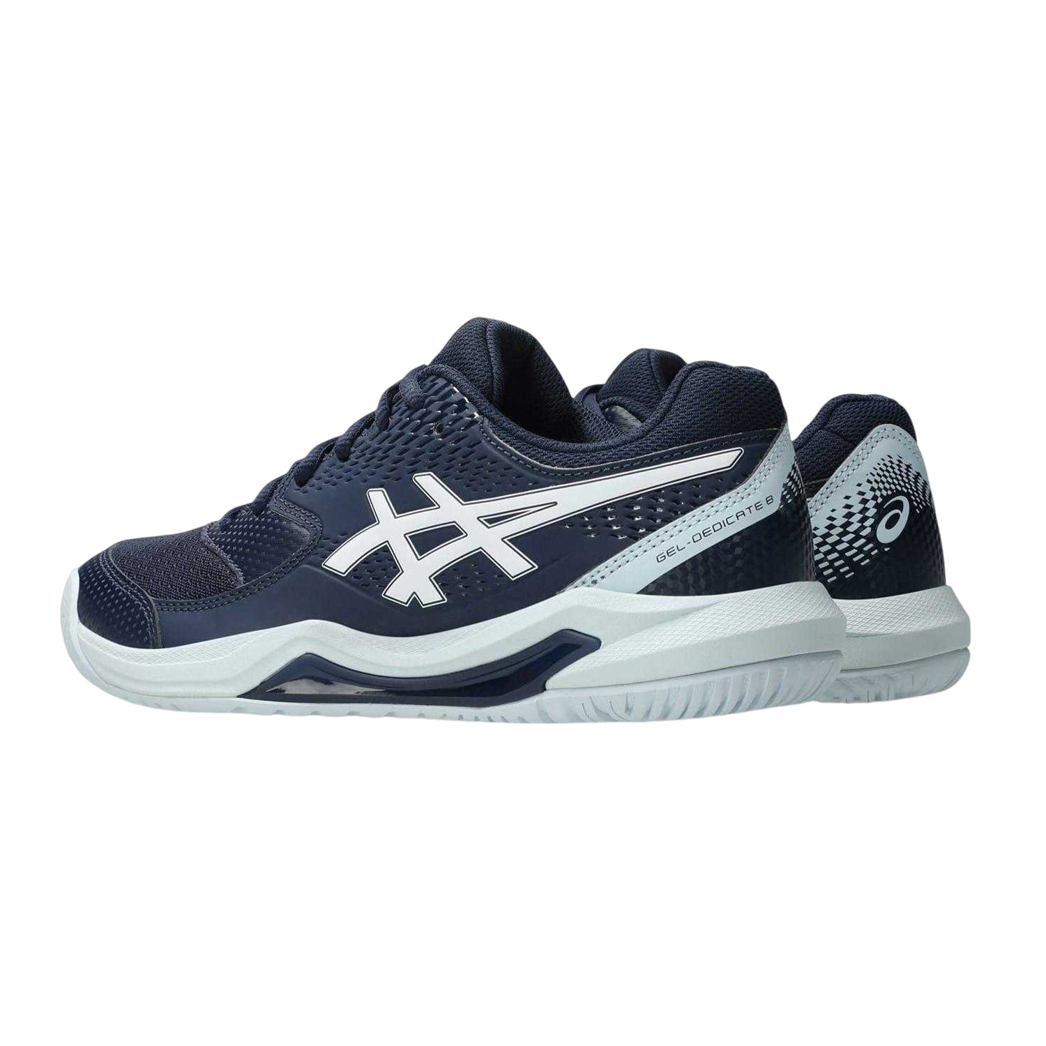 Midnight-White - Back - Asics Womens-Ladies Gel Dedicate 8 Tennis Shoes