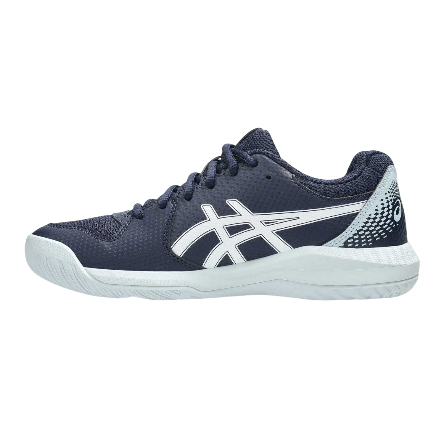 Midnight-White - Side - Asics Womens-Ladies Gel Dedicate 8 Tennis Shoes
